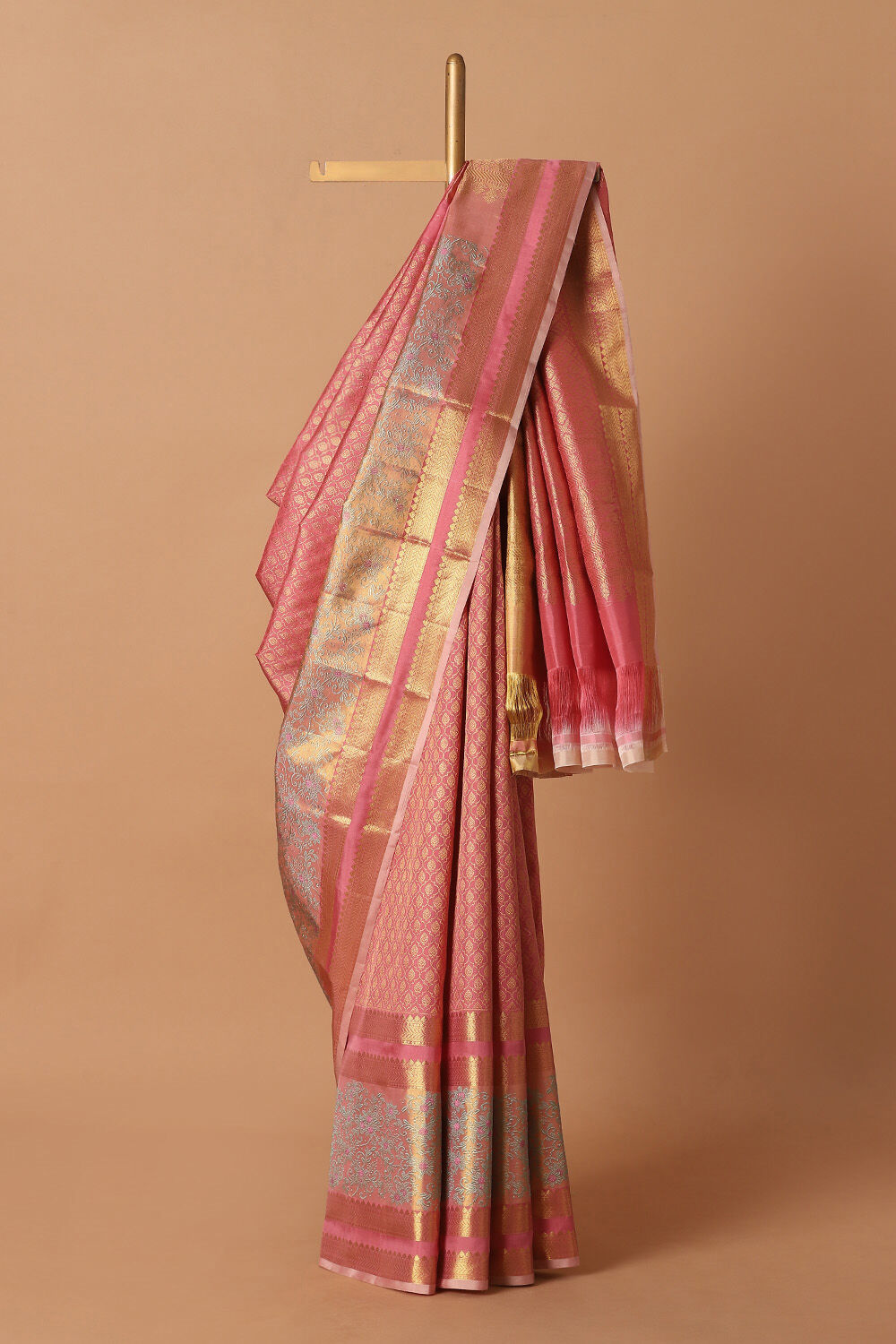 Pink Pure Silk Kanjivaram Saree image number null
