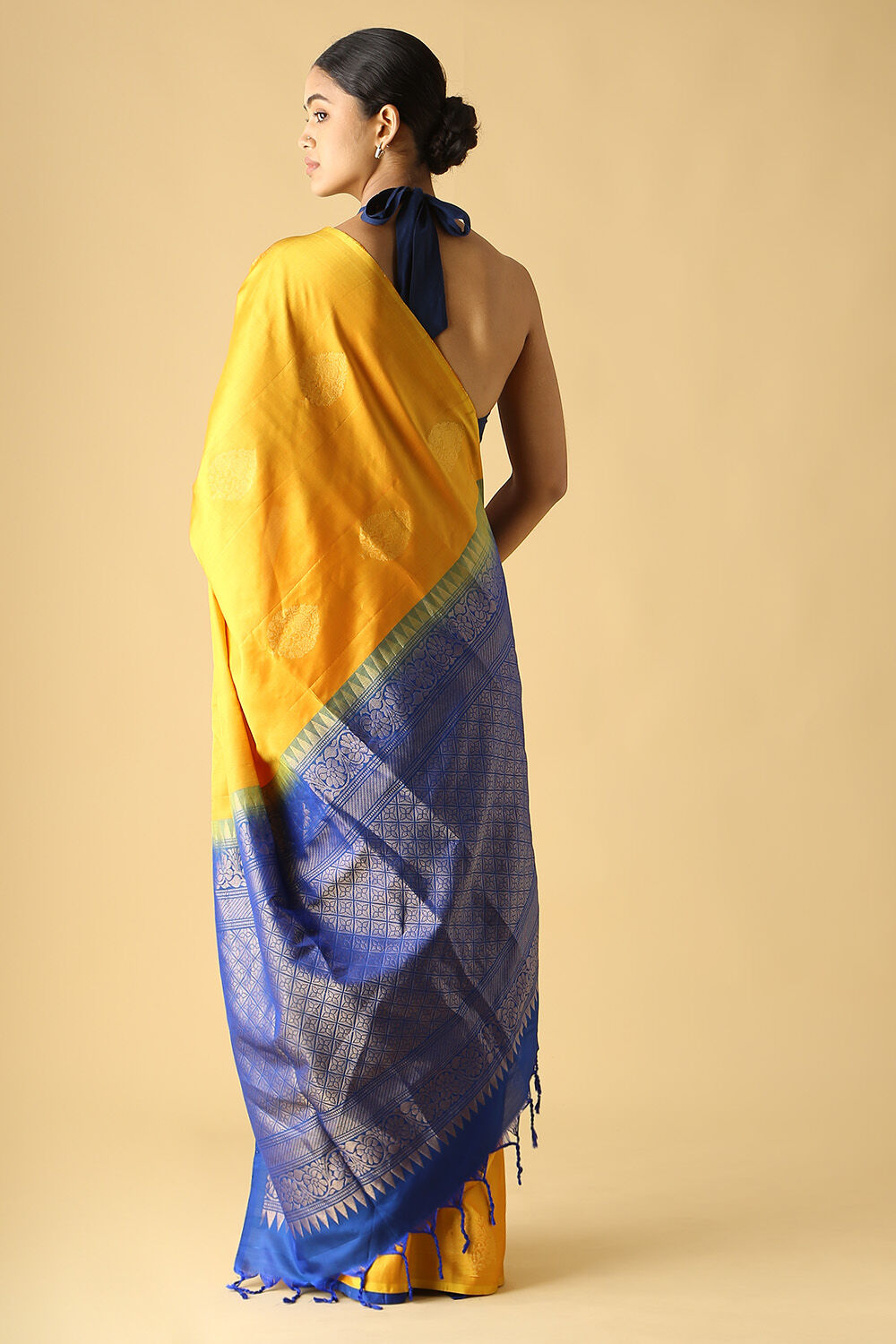 Yellow Pure Silk South Saree image number null