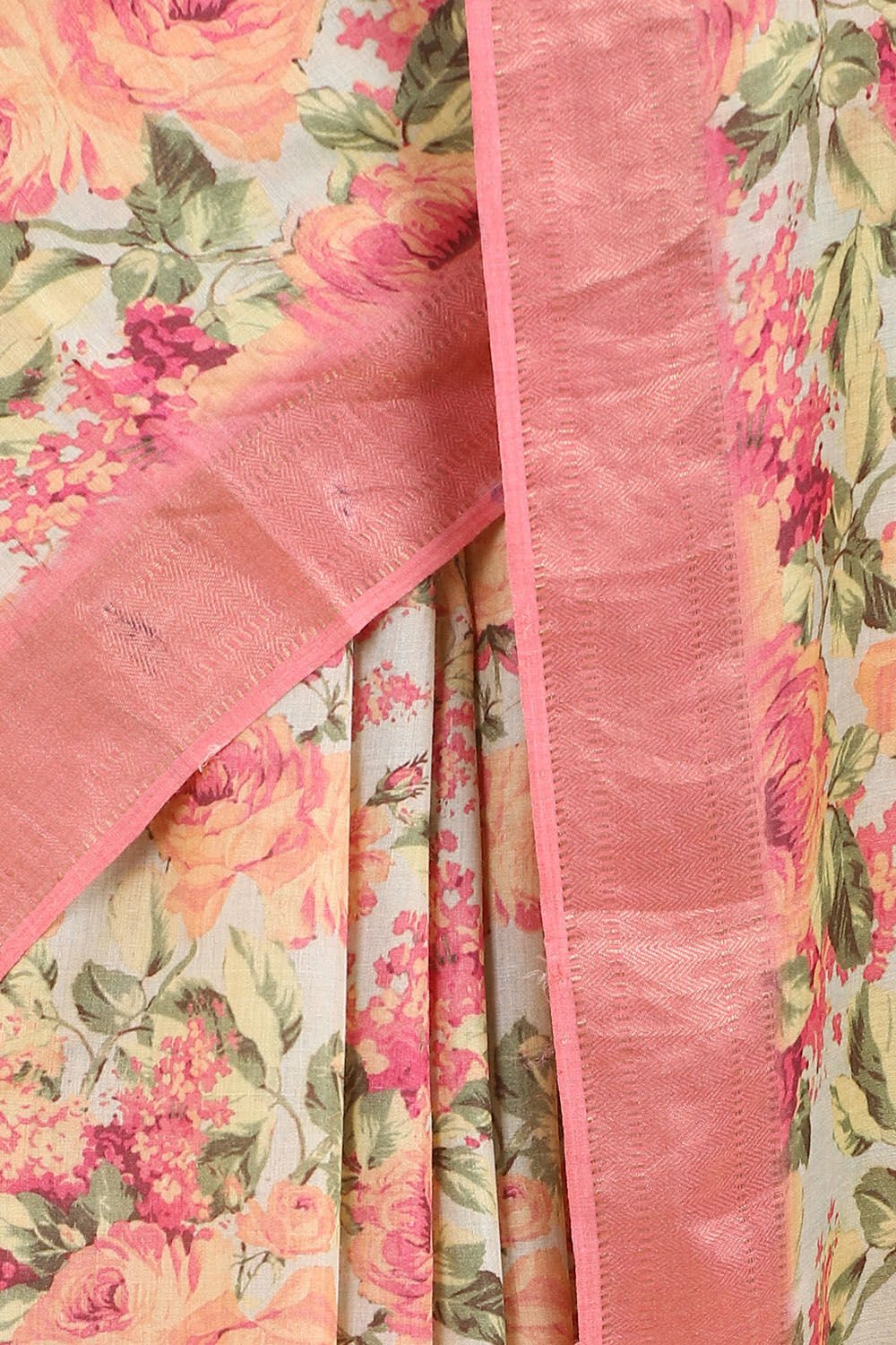 Pink Pure Tussar Digital Printed Saree image number null