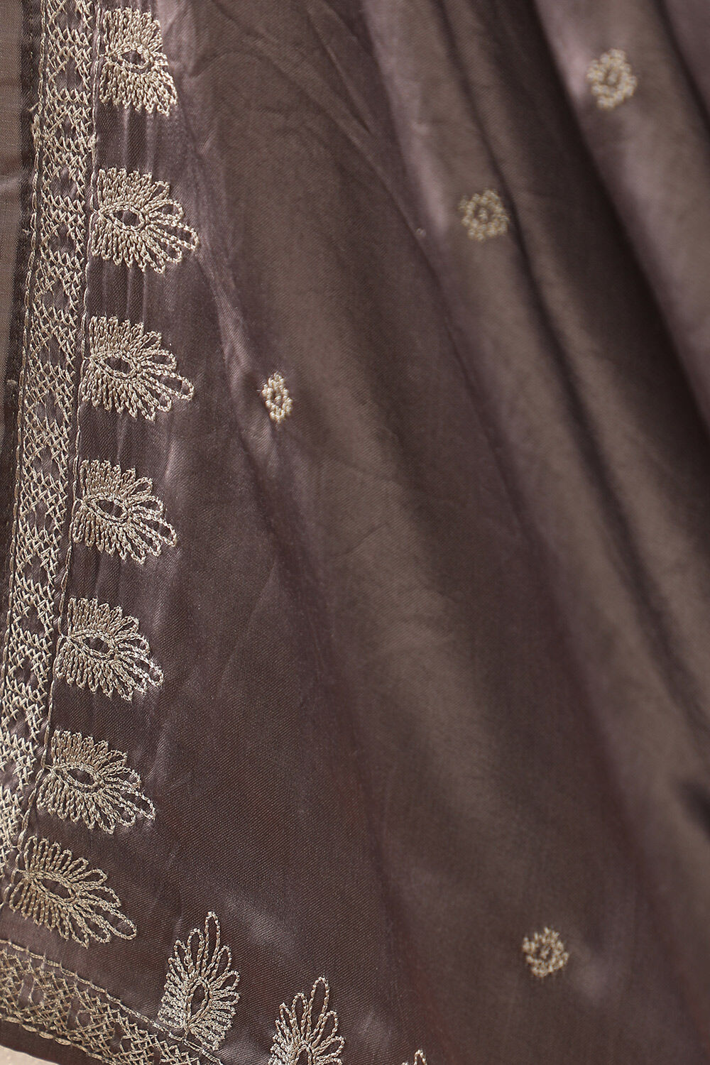 Grey Viscose Modal Embroidery Saree image number null