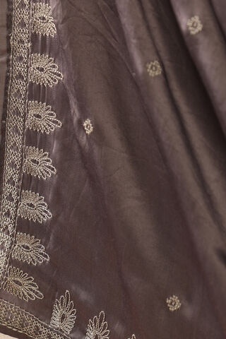 Grey Viscose Modal Embroidery Saree thumbnail image number null