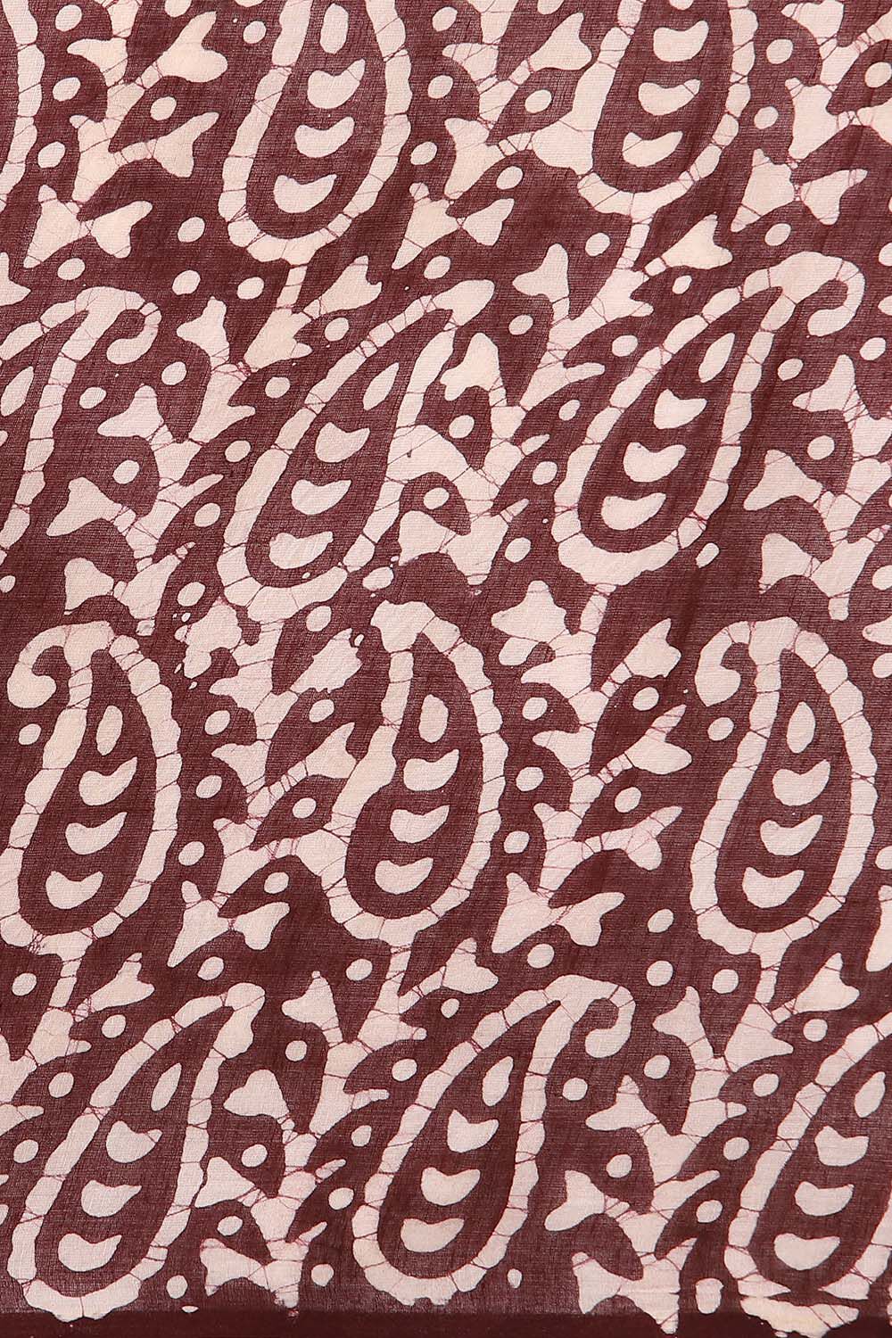 Brown Pure Cotton Batik Saree image number null