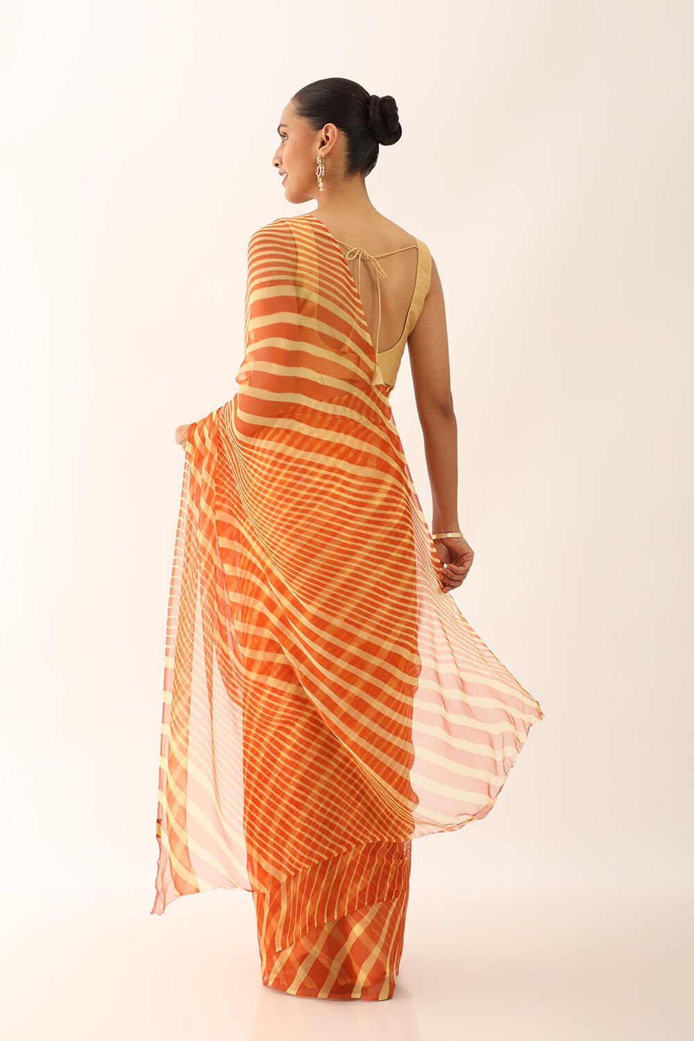 Orange Rajasthan Pure Silk Georgette Leheriya Saree image number null