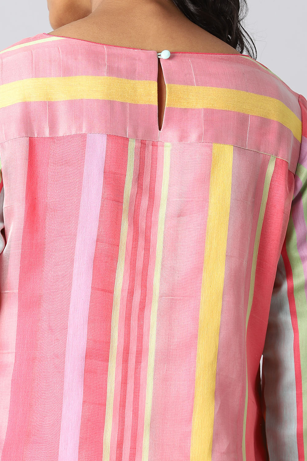 Pink Organza Cotton Woven Kurta Set image number null