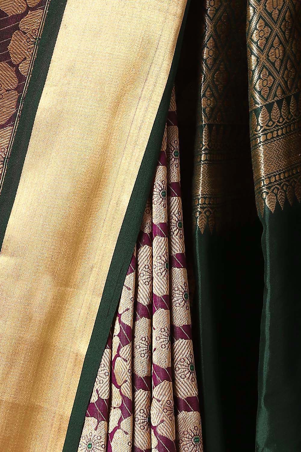 Purple Pure Silk Banarasi Brocade Saree image number null
