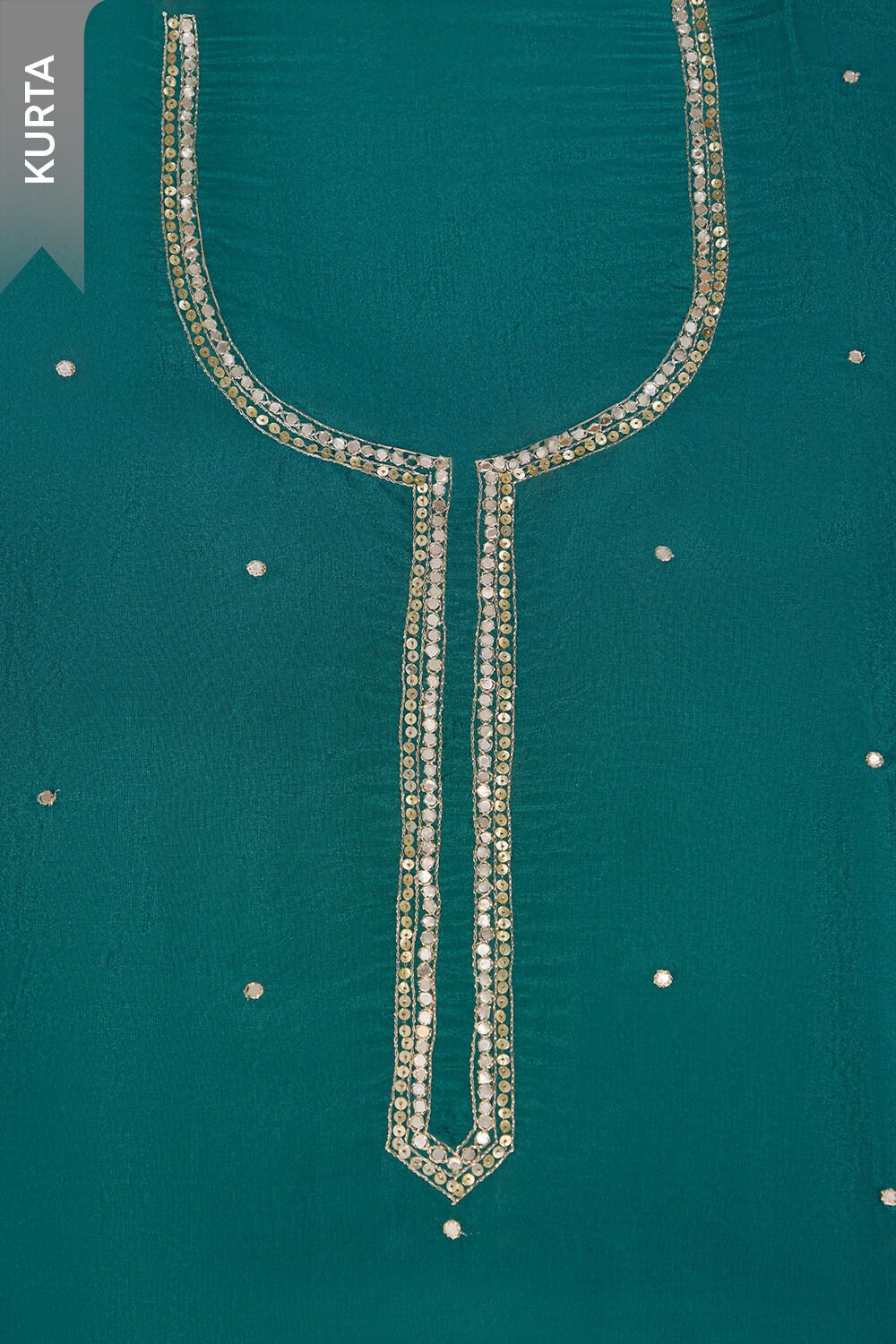 Blue Viscose Gota Patti Unstitched Suit Set image number null