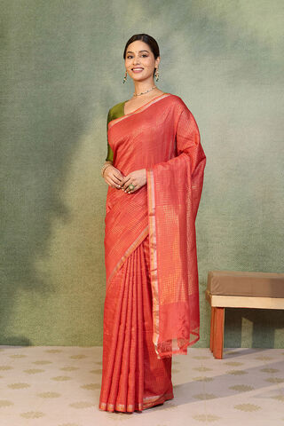 Red Chattisgarh Woven Pure Tussar Silk Saree thumbnail image number null