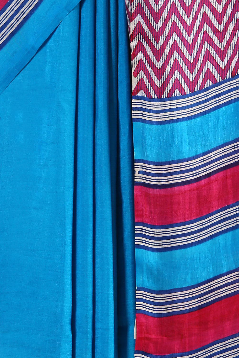 Blue Pure Silk Printed Saree image number null