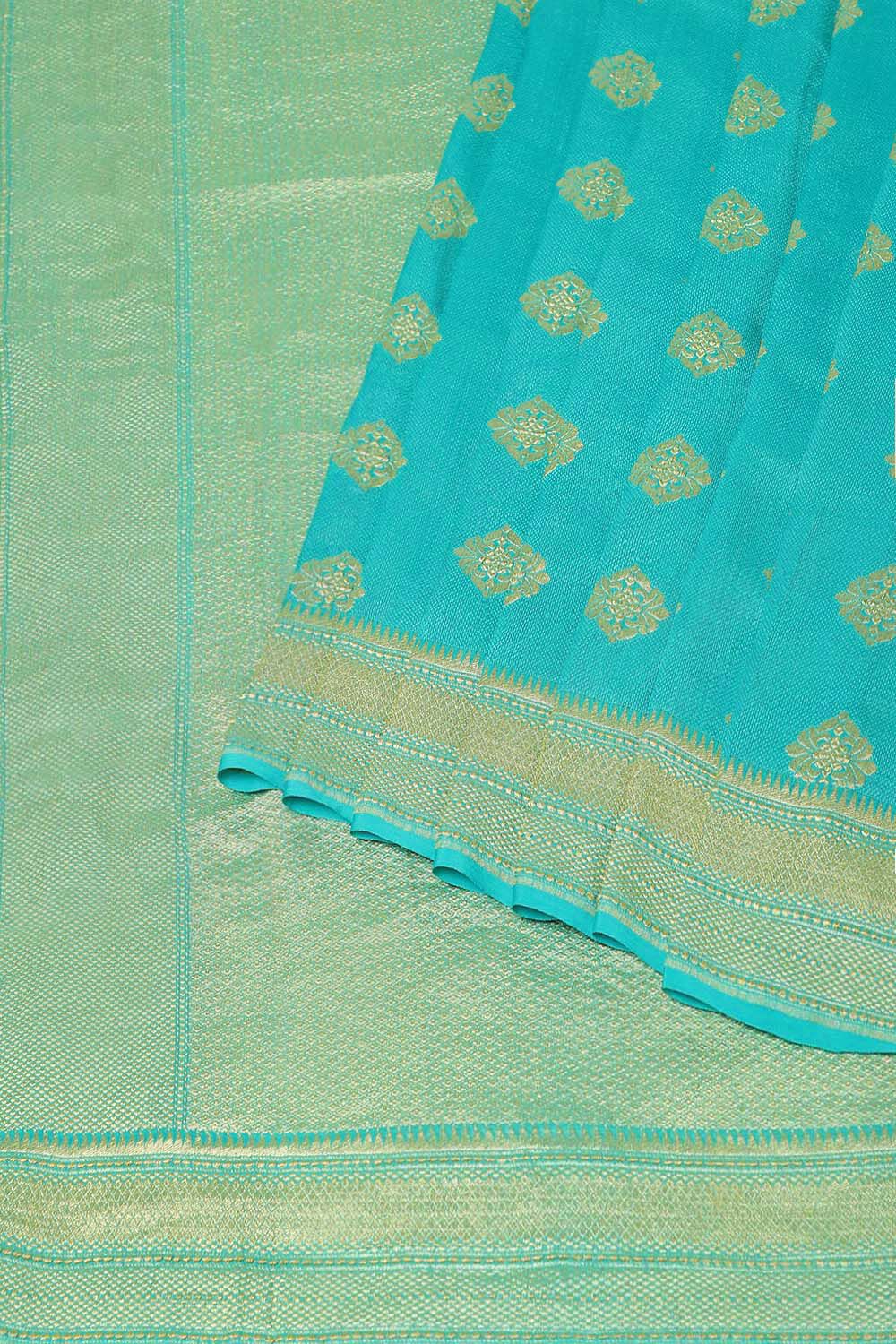 Blue Pure Georgette Banarasi Brocade Saree image number null