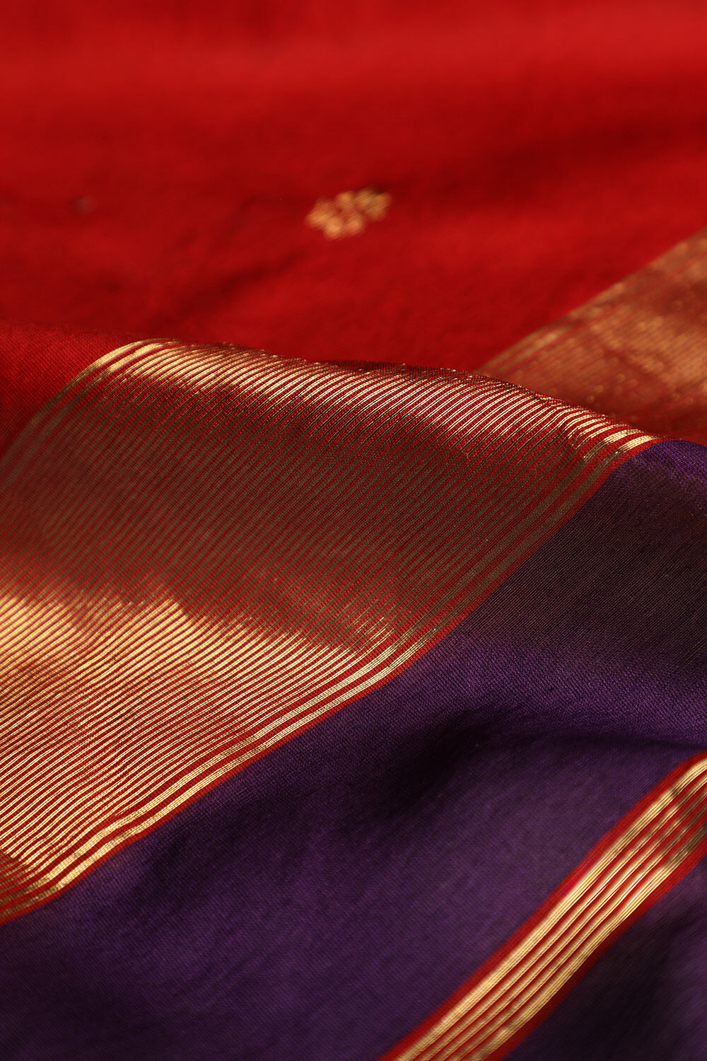 Purple Pure Silk Cotton Woven Maheshwari Saree image number null