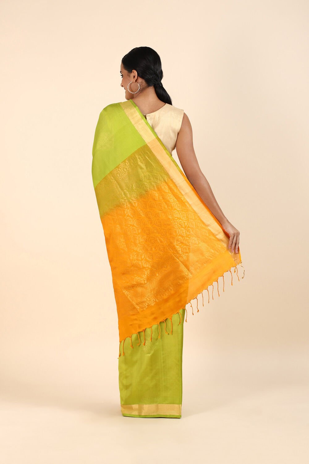 Green Pure Soft Silk Saree image number null