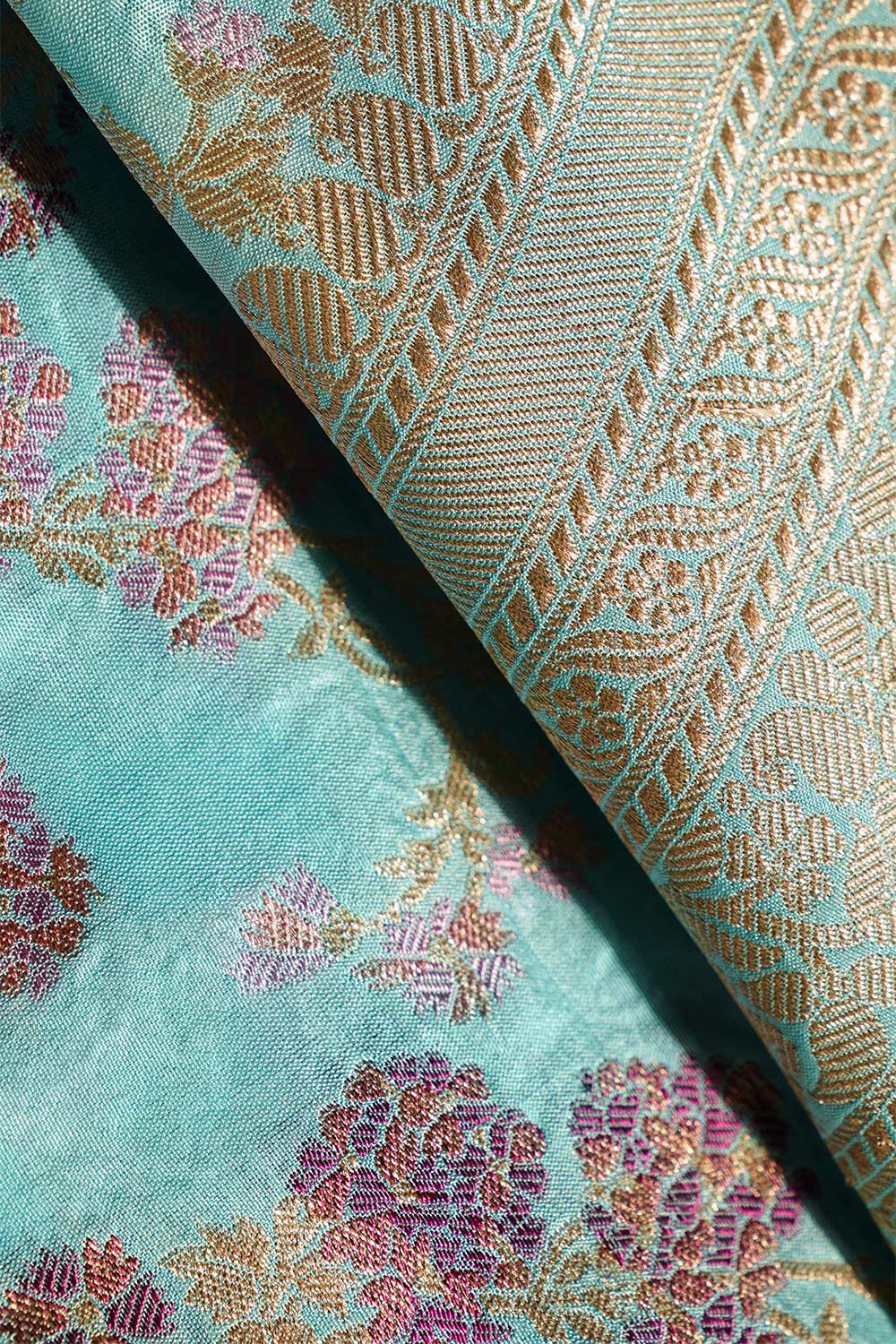 Light Blue Pure Silk Cutwork Banarasi Saree image number null