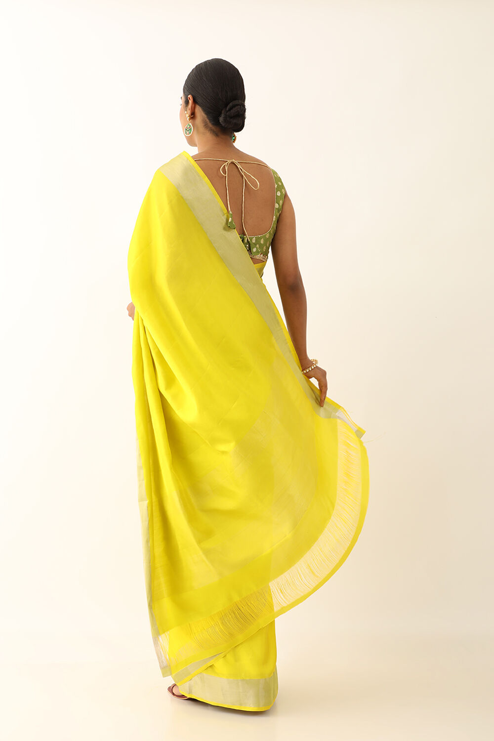 Light Green Pure Silk Woven South Saree image number null