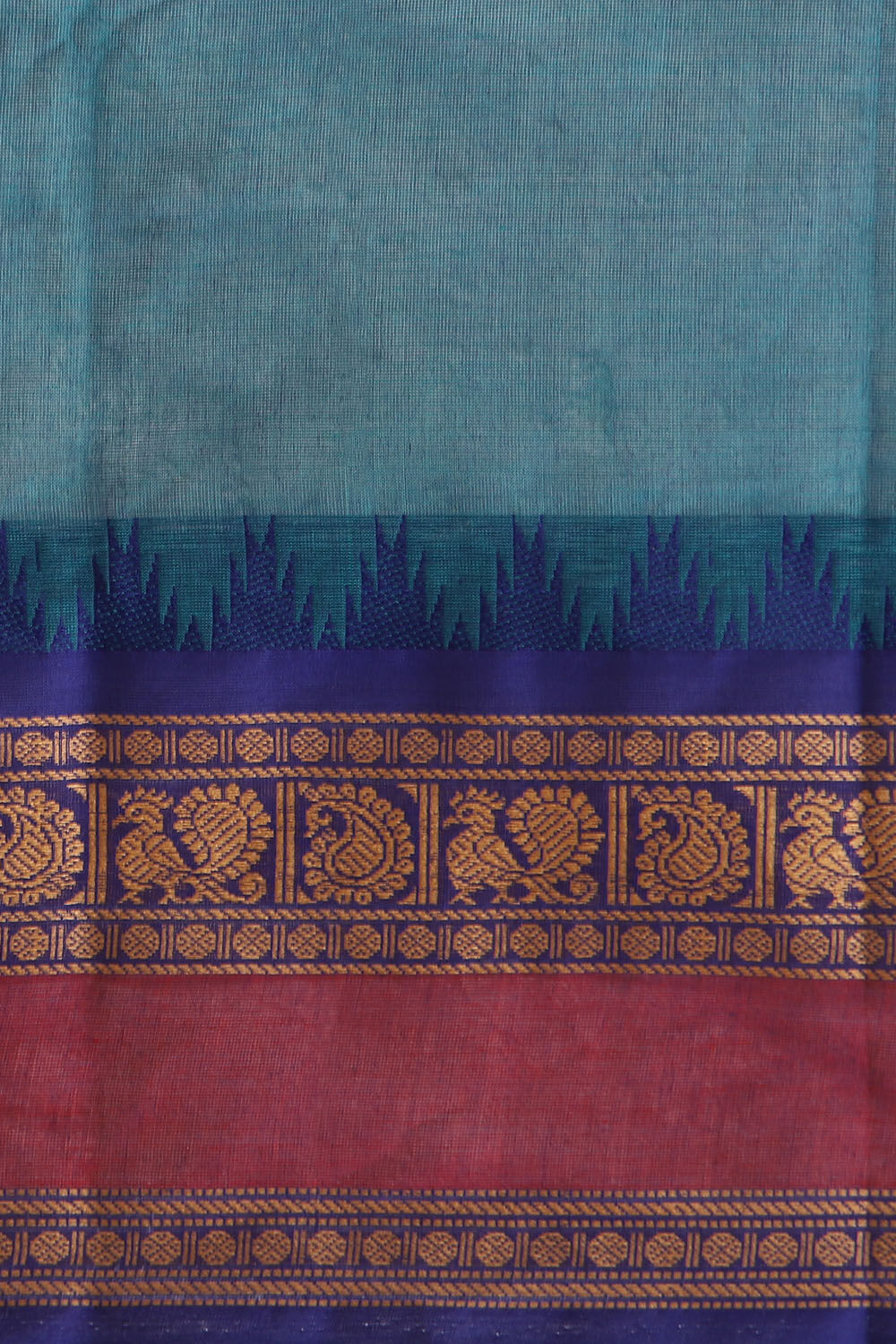 Blue Pure Cotton South Saree image number null