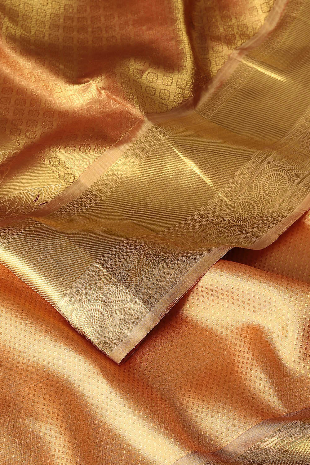 Light Orange Pure Silk Kanjivaram Saree image number null