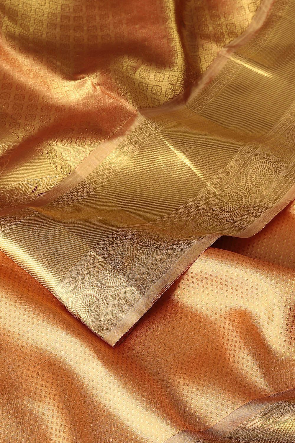 Light Orange Pure Silk Kanjivaram Saree image number null