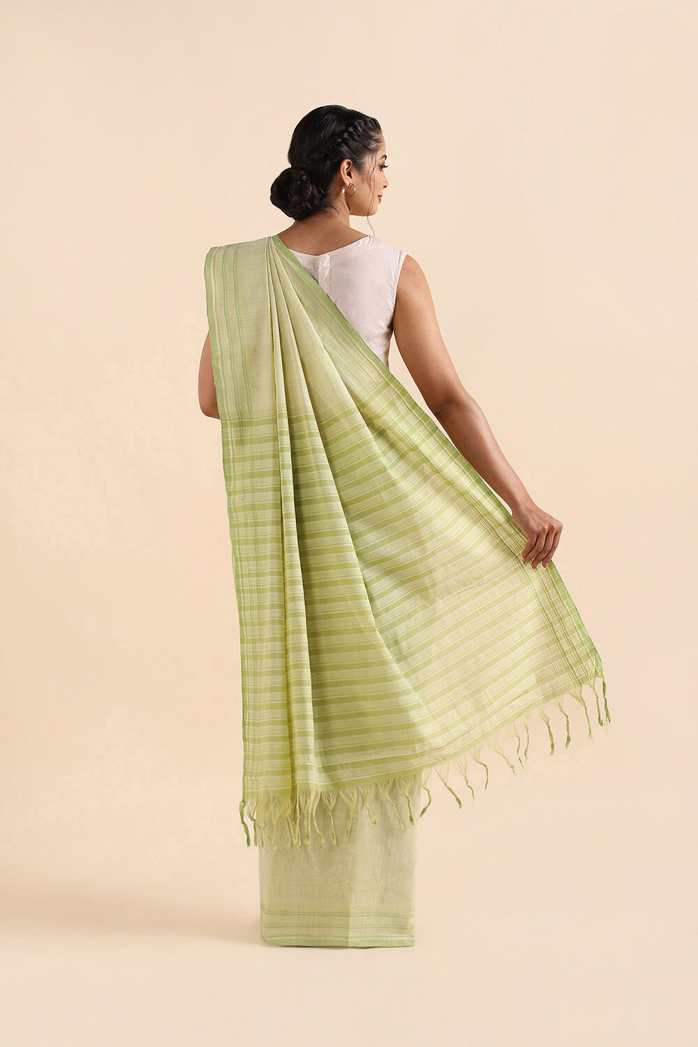 Light Green Pure Cotton South Saree image number null