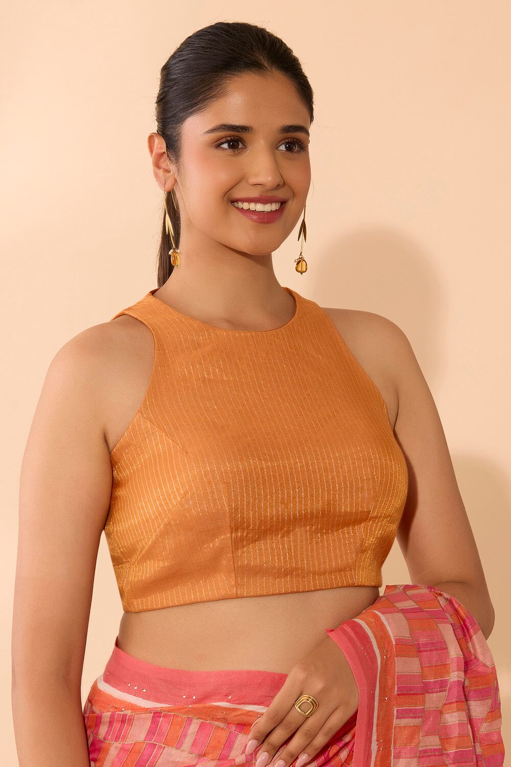 Orange Woven Viscose Blouse image number null