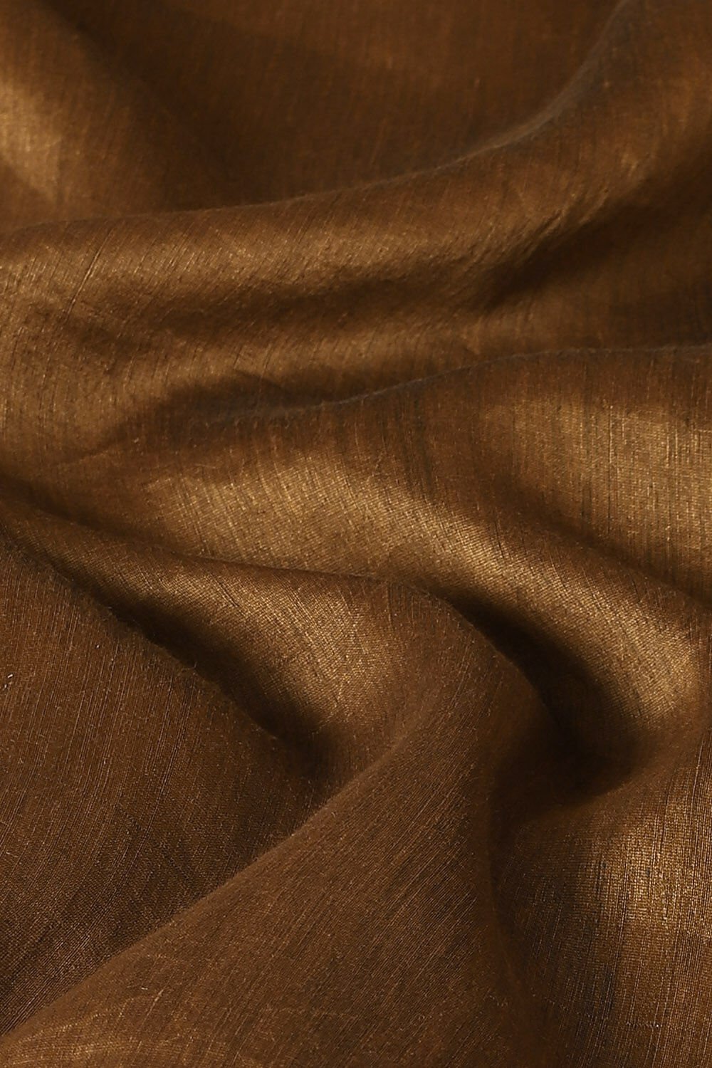 Brown Pure Silk Linen Jamdani Saree image number null