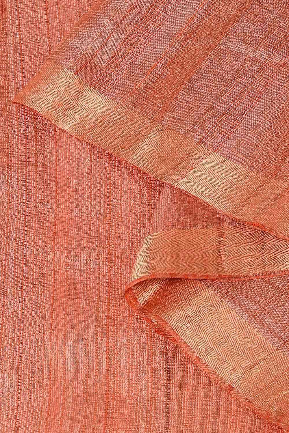 Orange Pure Tussar Silk Bhagalpuri Saree image number null