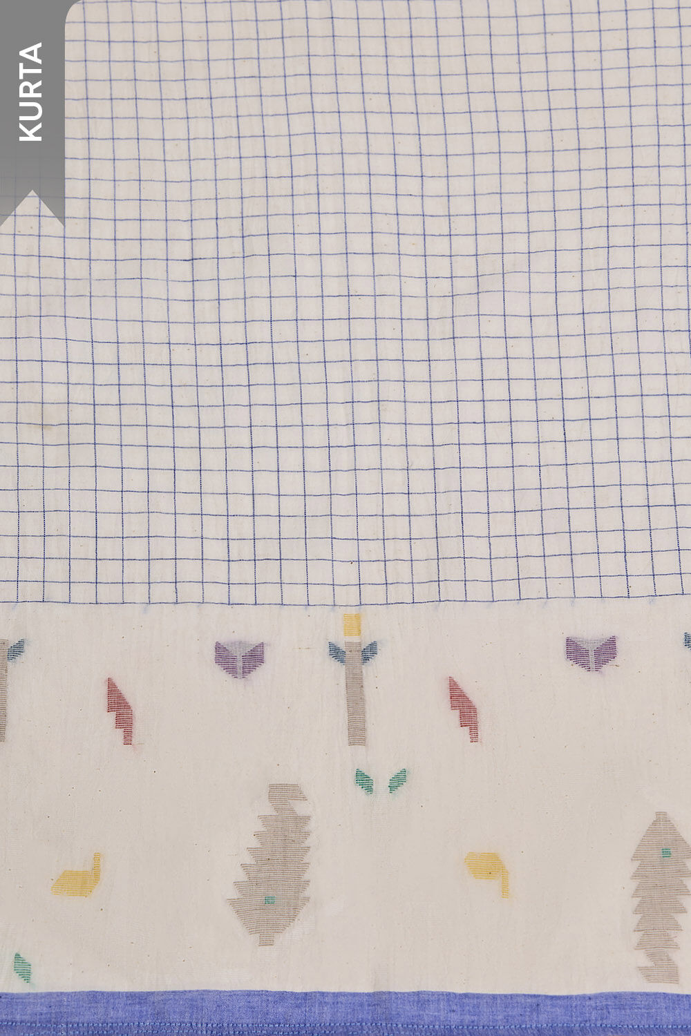 Off White Pure Cotton Jamdani Unstitched Suit Set image number null