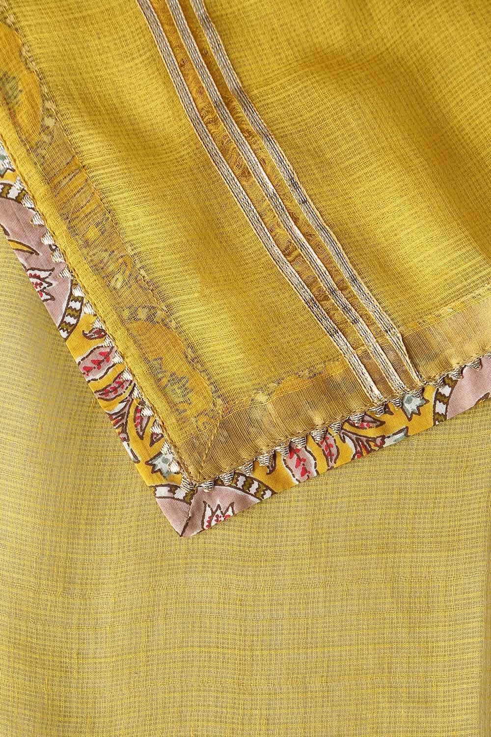Yellow Pure Silk Kota Saree image number null