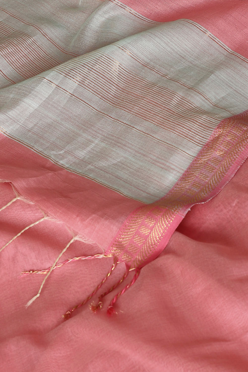 Pink Pure Silk Cotton Maheswari Saree image number null