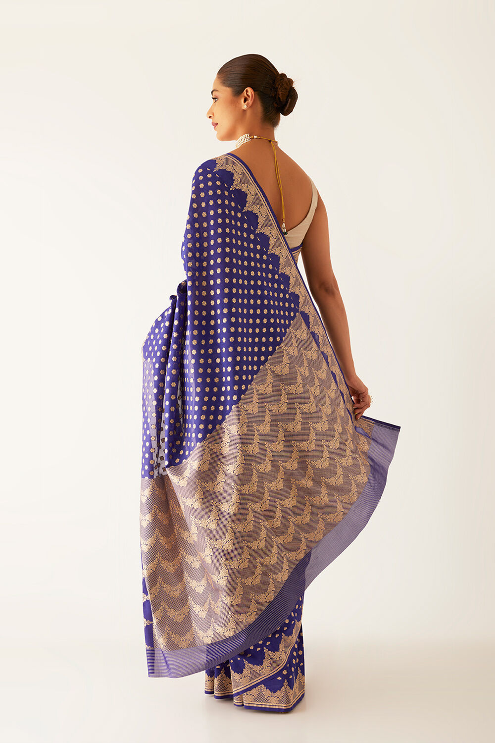 Dark Blue Viscose Georgette Banarasi Saree image number null