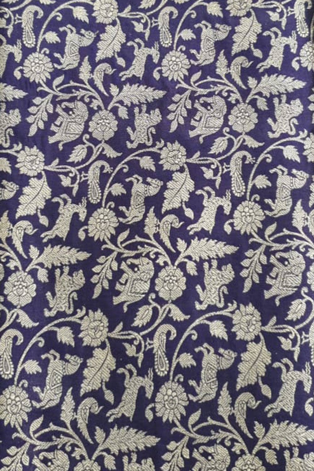 Dark Blue Pure Silk Banarasi Brocade Saree image number null