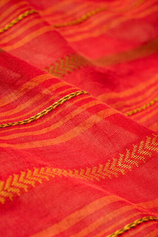 Orange Woven Pure Cotton Bengal Saree thumbnail image number null