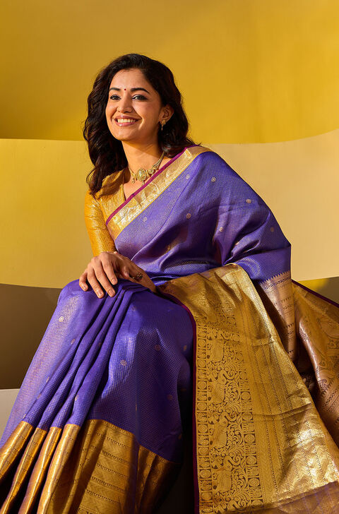 Blue Woven Silk Viscose Saree