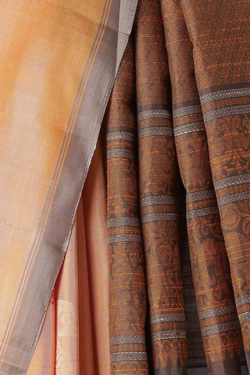 Light Orange Pure Silk South Saree image number null