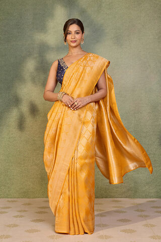 Yellow Woven Pure Viscose Saree thumbnail image number null