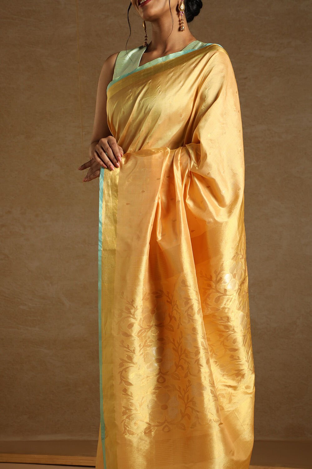 Yellow Pure Silk Uppada Jamdani Saree image number null