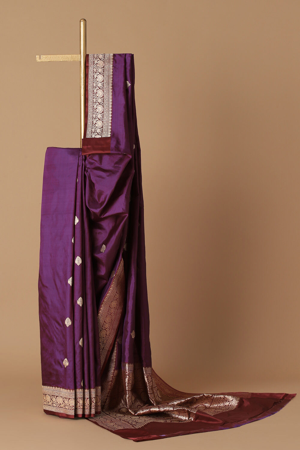 Purple Pure Silk Banarasi Saree image number null