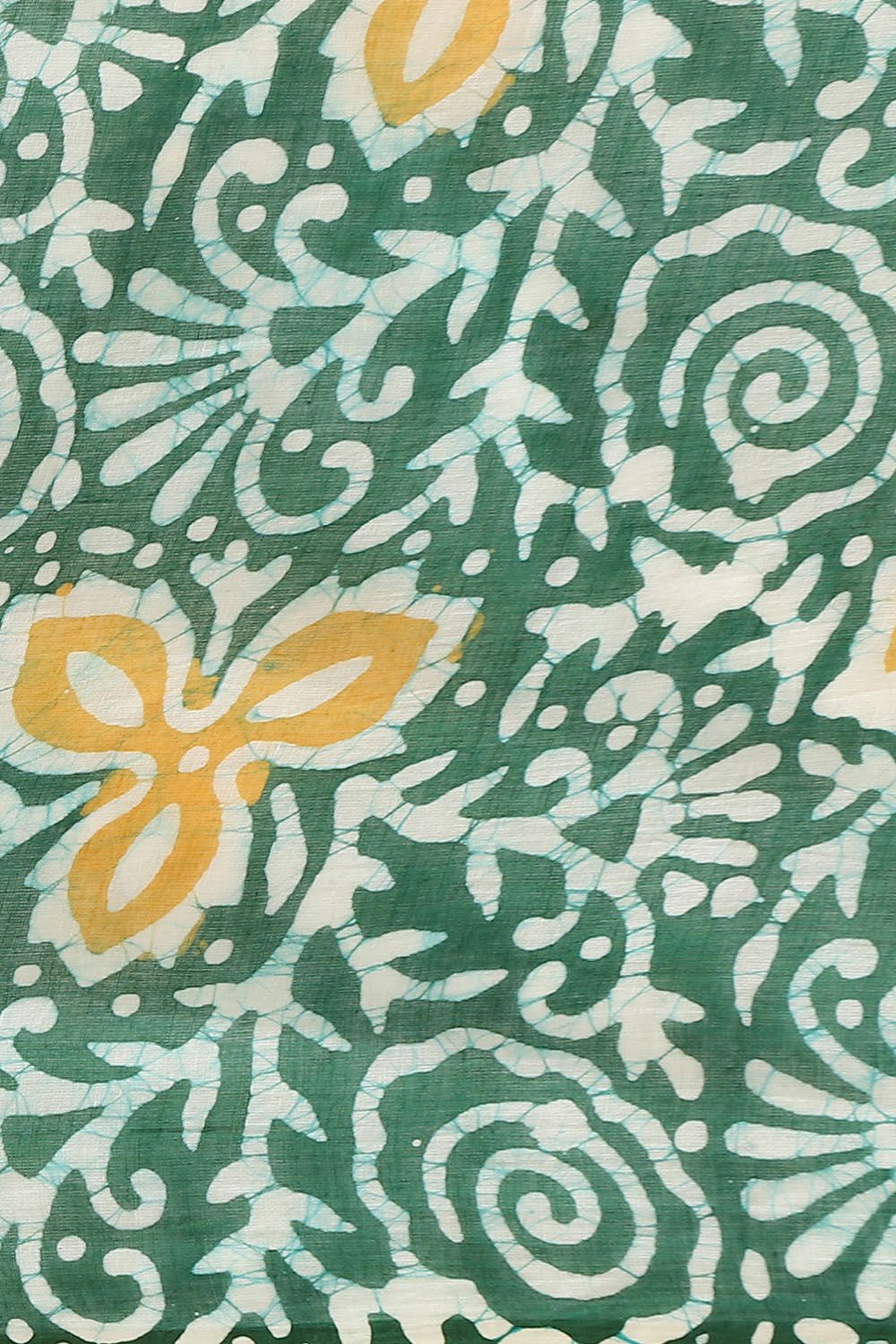 Yellow Pure Cotton Batik Saree image number null