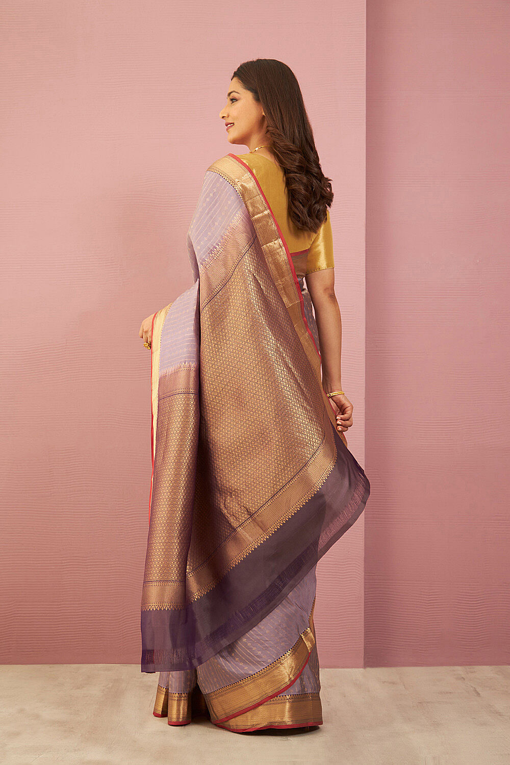 Violet Woven Silk Viscose Saree image number null