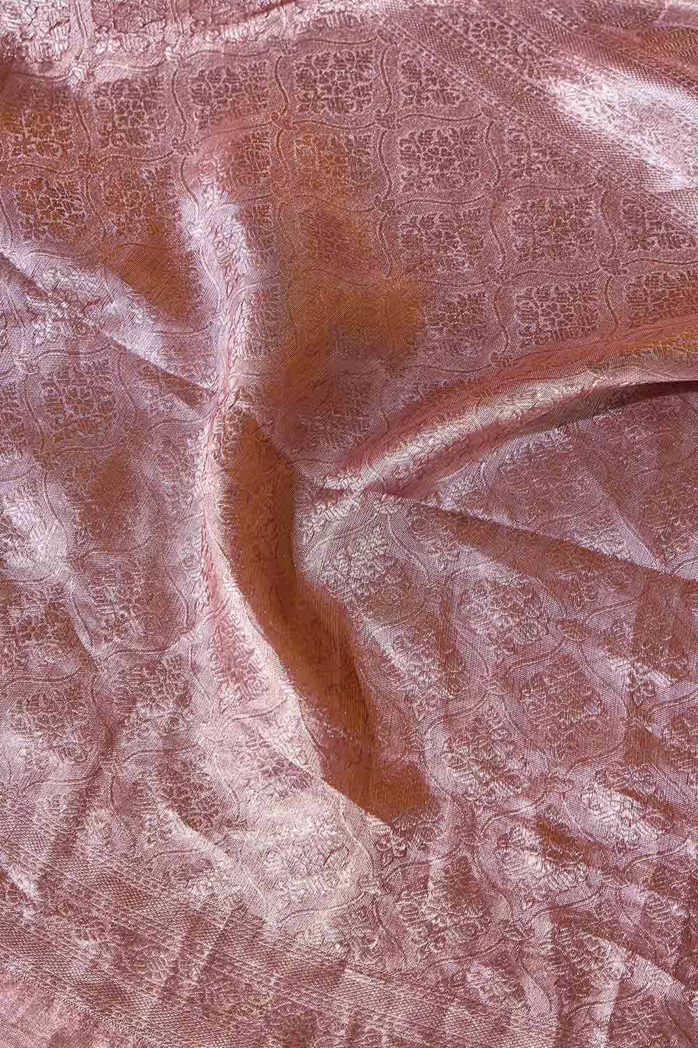 Brown Pure Organza Tissue Brocade Banaras Saree image number null