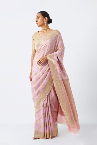 Light Pink Pure Crepe Embroidered Saree thumbnail image number null