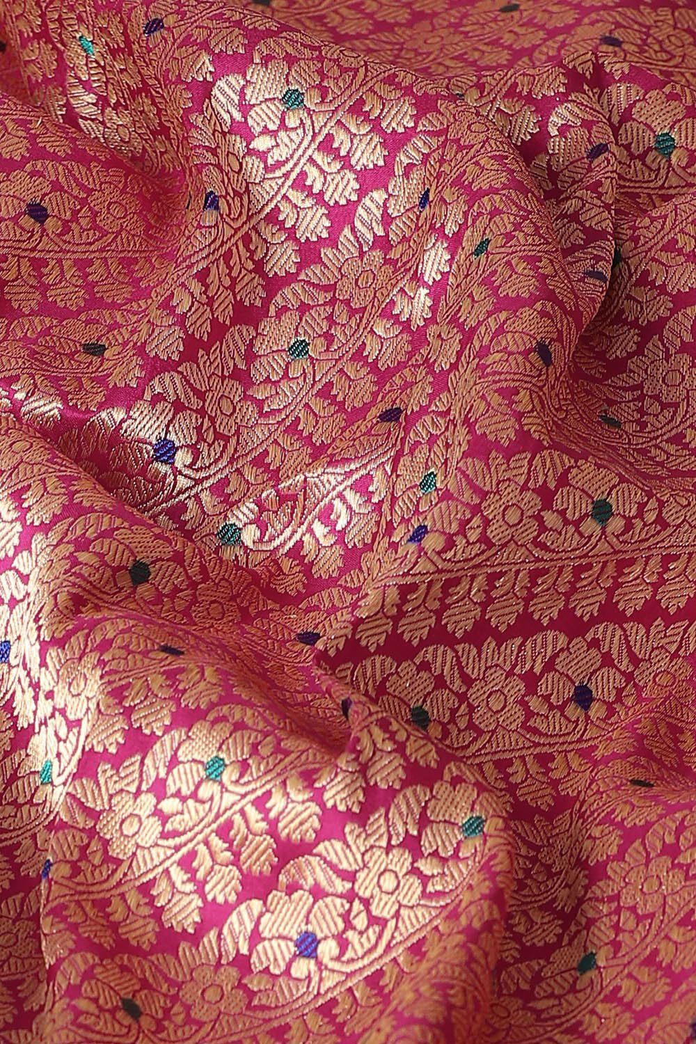 Pink Pure Silk Banarasi Brocade Saree image number null