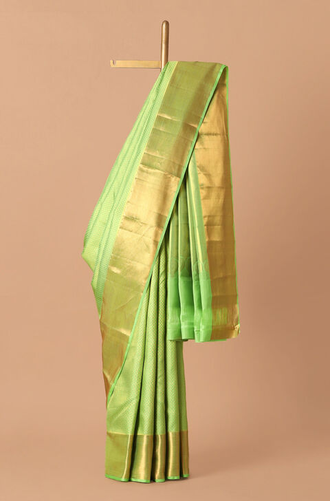 Light Green Pure Silk Kanjivaram Saree