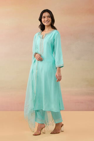Light Blue Pure Viscose Embroidered Kurta Set thumbnail image number null