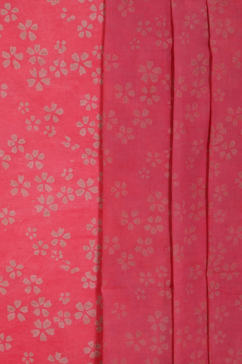 Pink Pure Cotton Linen Dabu Block Printed Unstitched Suit Set image number null