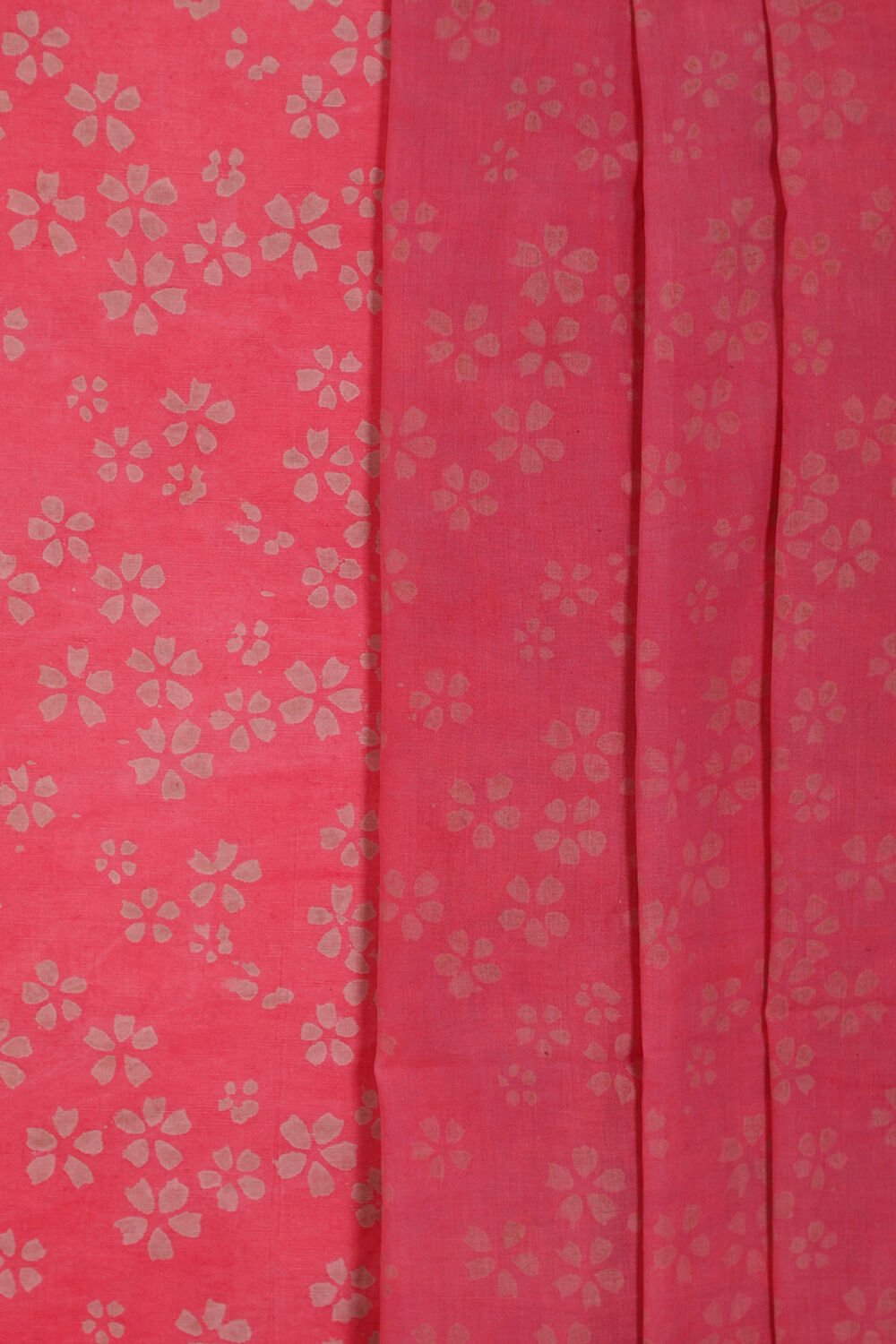Pink Pure Cotton Linen Dabu Block Printed Unstitched Suit Set image number null