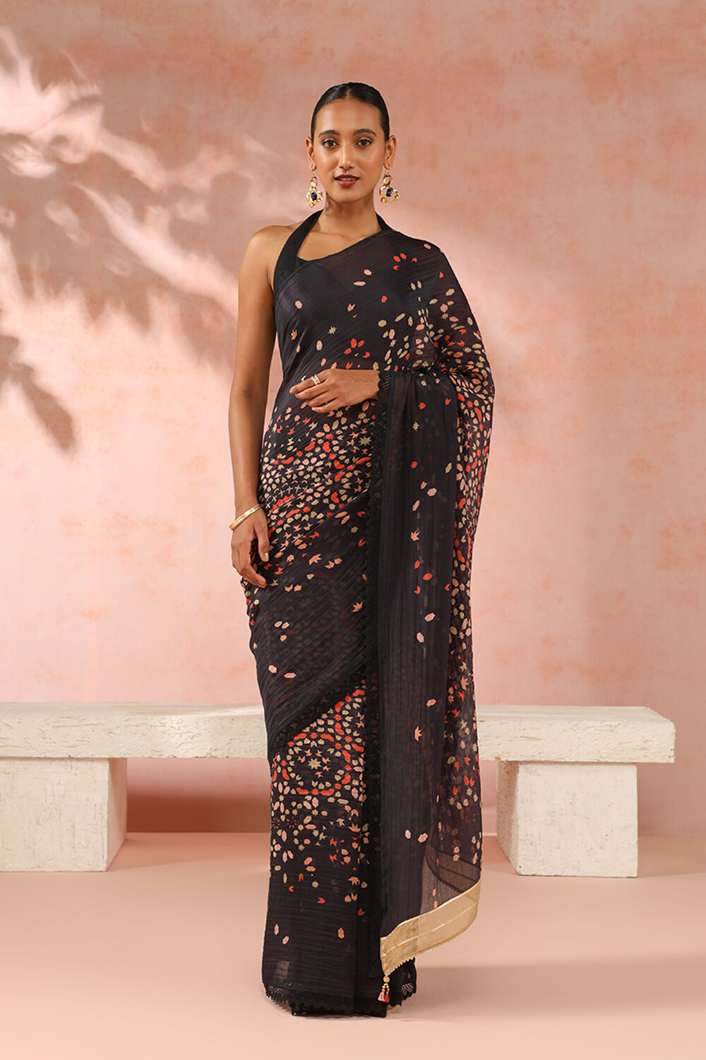 Black Contemporary Pure Silk Cotton Digital Printed Saree image number null