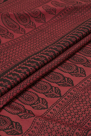Red Bagh Block Printed Pure Cotton Saree thumbnail image number null