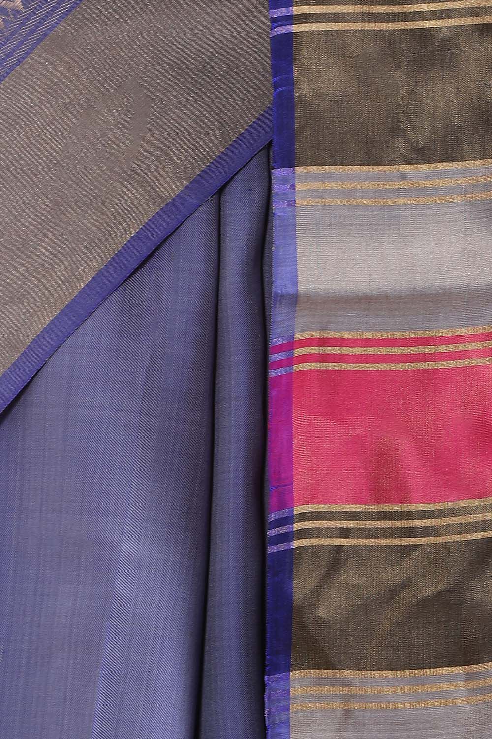 Grey Pure Silk Woven Saree image number null