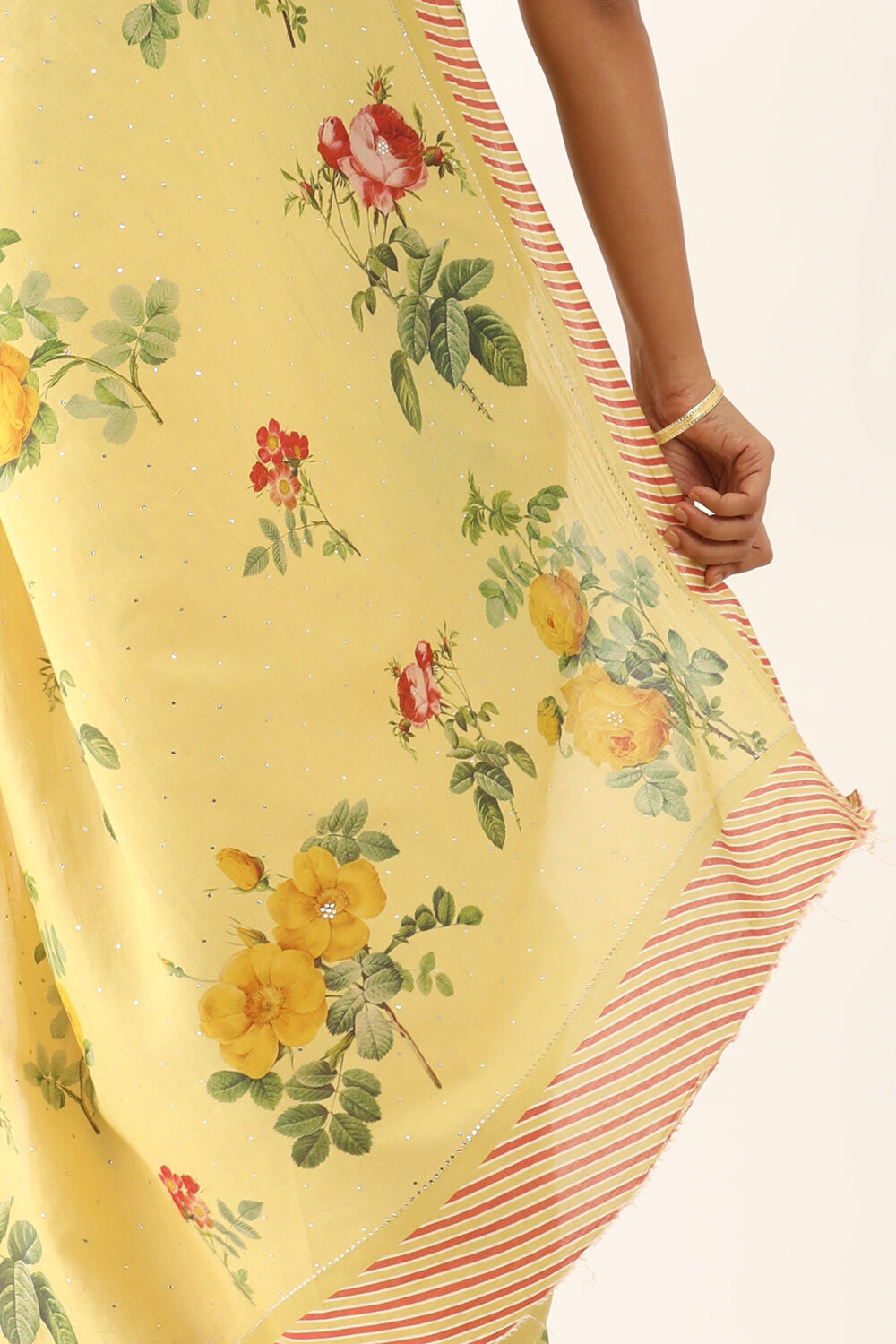 Light Yellow Bhagalpur Pure Tussar Cotton Screen Printed Saree image number null