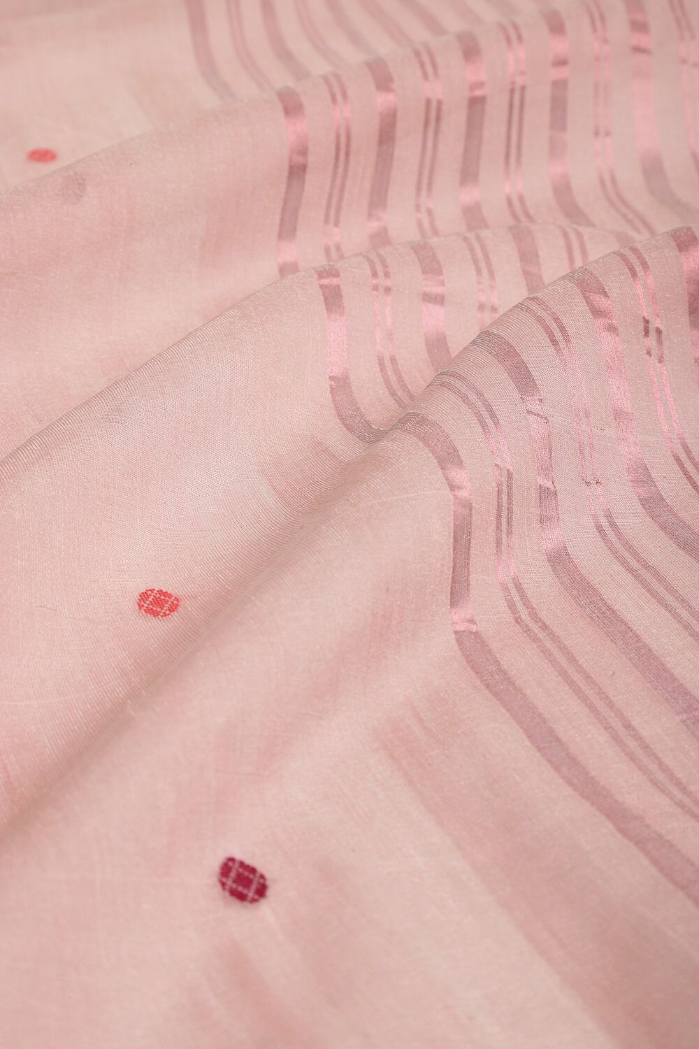 Light Pink Woven Pure Tissue Cotton Chanderi Saree image number null