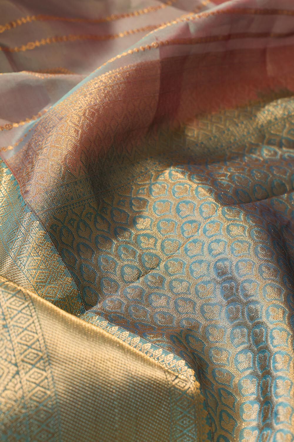 Light Blue Woven Apsara Silk Viscose Saree image number null